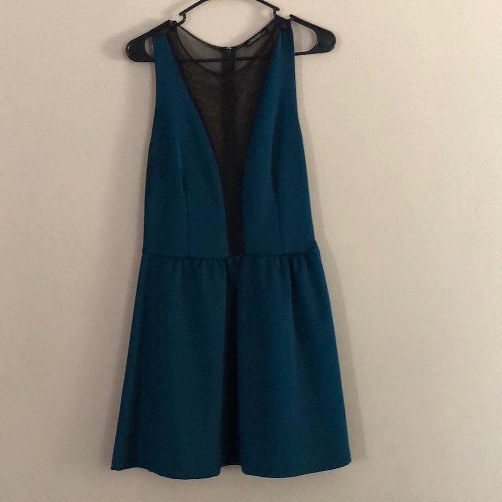 Mesh Detail Skater Dress